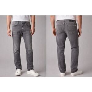 7 For All Mankind Slimmy Jeans 34 Gray Canton Slim Fit Stretch Denim Men's NWT